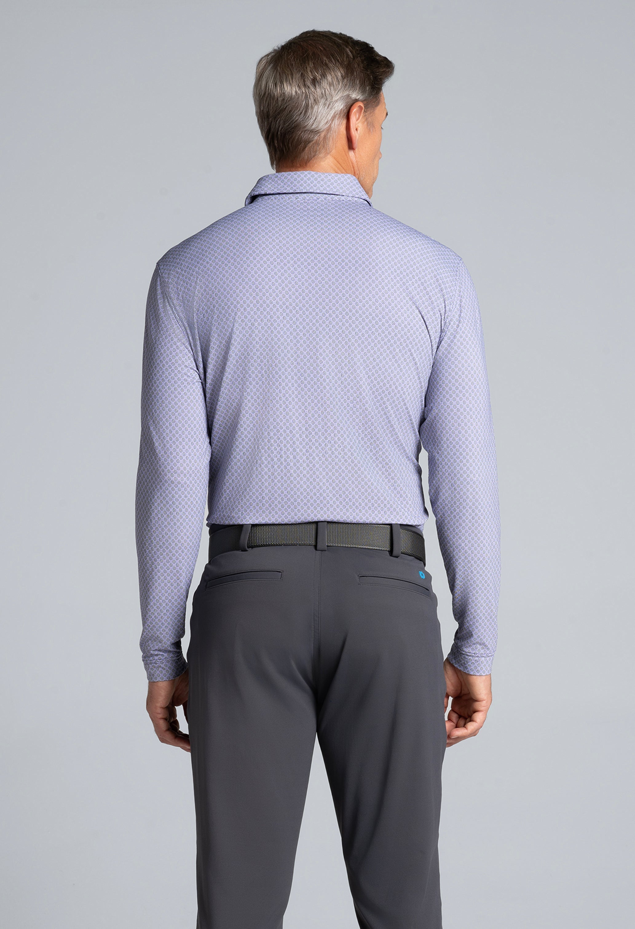 Square Spiral Print Long Sleeve Polo – 95169 (Modern Fit)